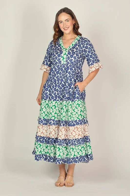 Stassi Maxi Dress in Osaka Elegant Maxi Dress with Ruffles