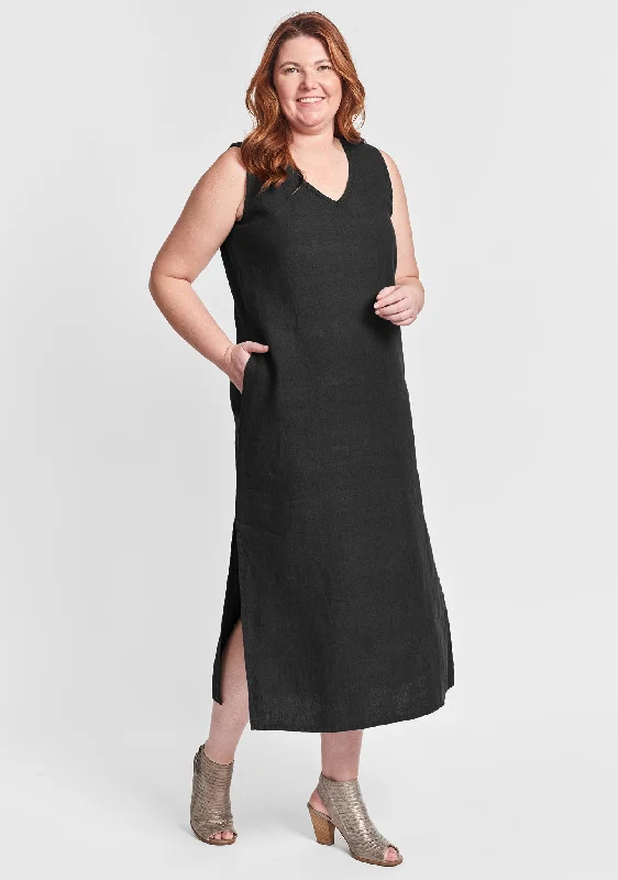 Two Way Dress - Linen Maxi Dress - FINAL SALE Stylish Maxi Dress with Pleats