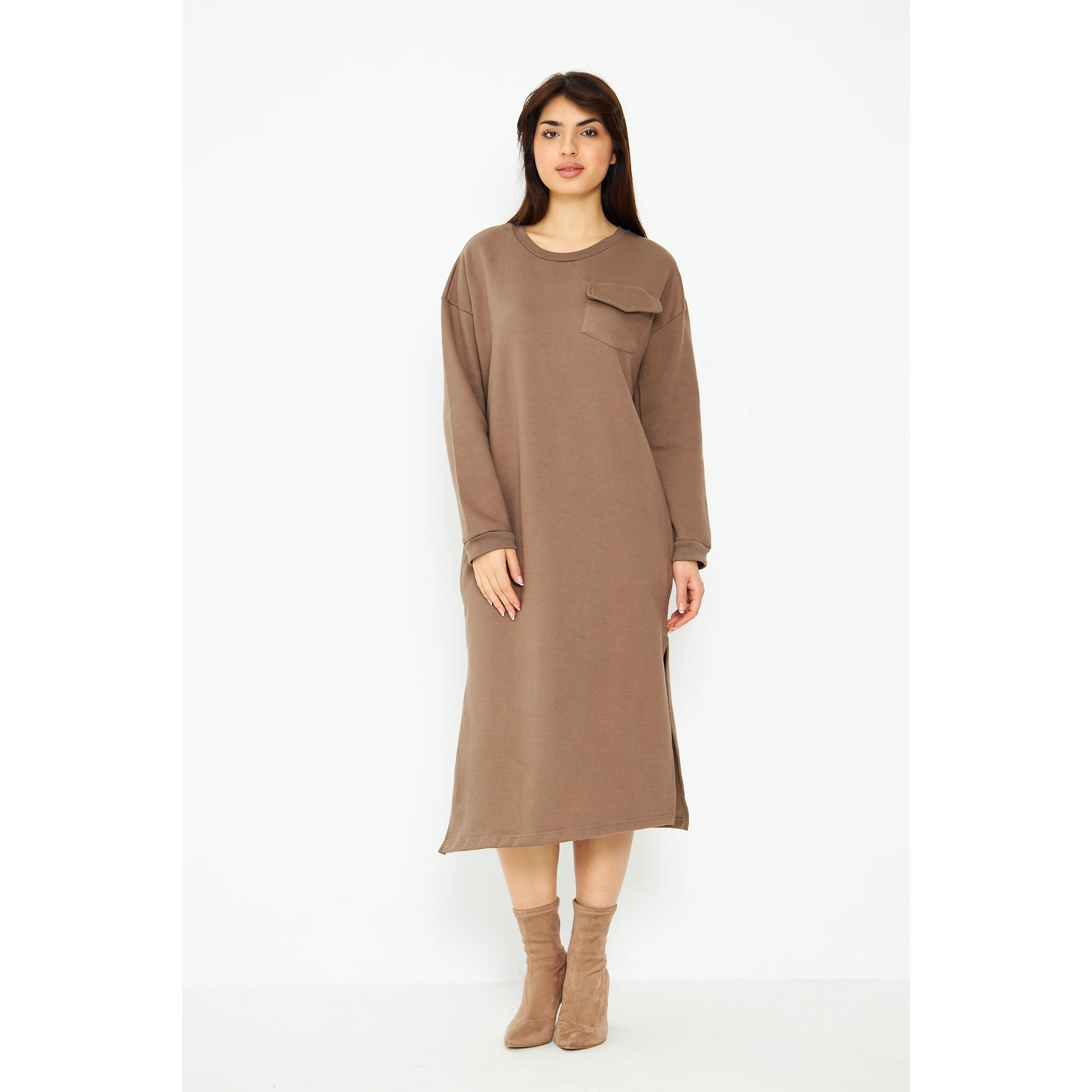 Coffee Long Maxi Dress Fashionable Maxi Dress with Fringe