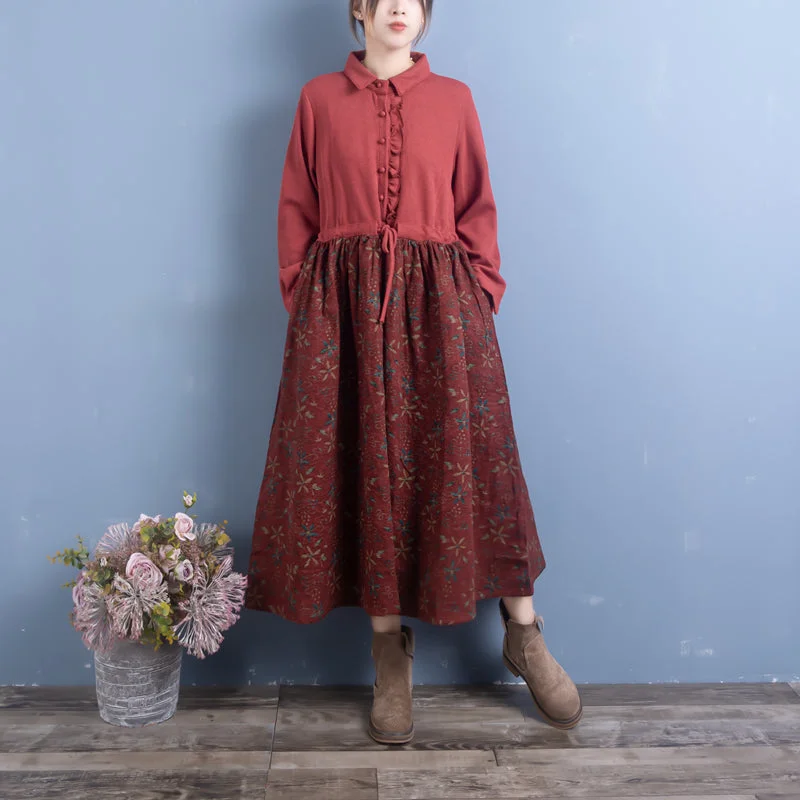 Women Autumn Retro Cotton Linen Patchwork Floral Maxi Dress Trendy Short Sleeve Maxi Dress Women Autumn Retro Cotton Linen Patchwork Floral Maxi Dress Trendy Short Sleeve Maxi Dress
