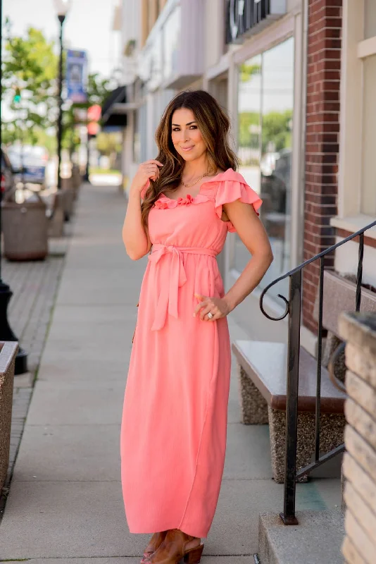 All The Ruffles Maxi Dress Stylish Long Sleeve Maxi Dress