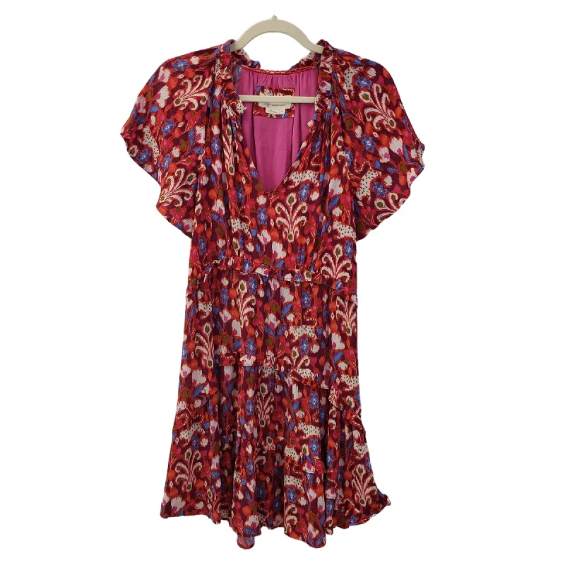 Anthropologie Robin Floral Ruffle Tiered Mini Dress Size XS Comfortable One-Shoulder Mini Dress