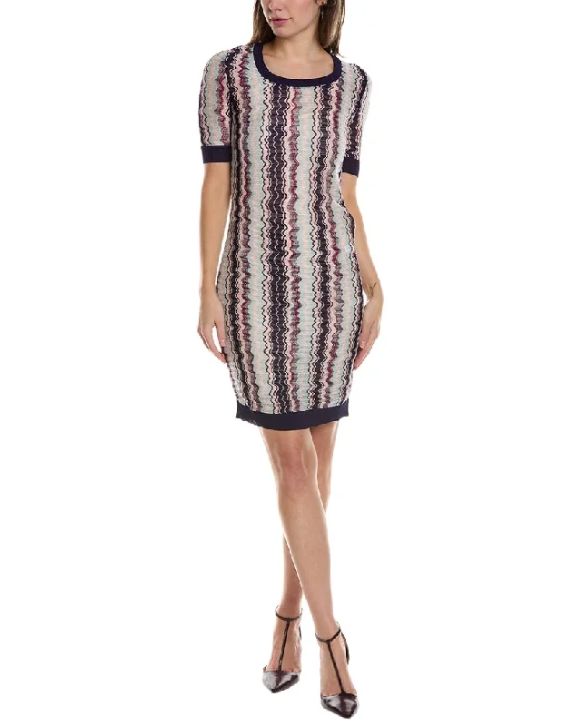 M Missoni Silk-Lined Mini Dress Cozy Knitted Mini Dress