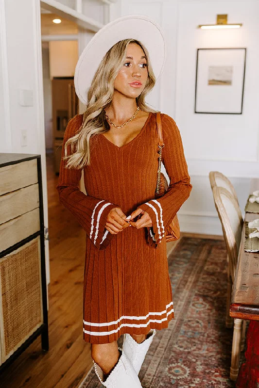 Cafe Cutie Ribbed Mini Dress Fashionable Party Mini Dress