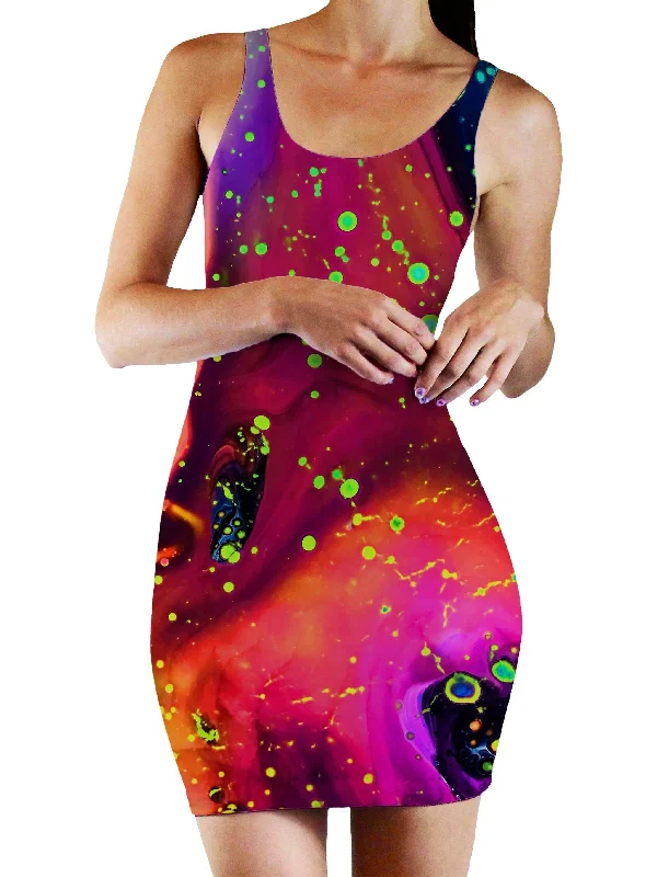 Cosmos Bodycon Mini Dress Elegant Off-Shoulder Dress Mini