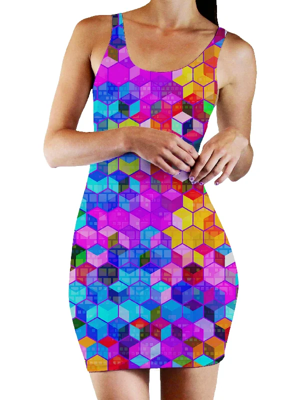 Cubism Bodycon Mini Dress Comfortable Bodycon Mini Dress