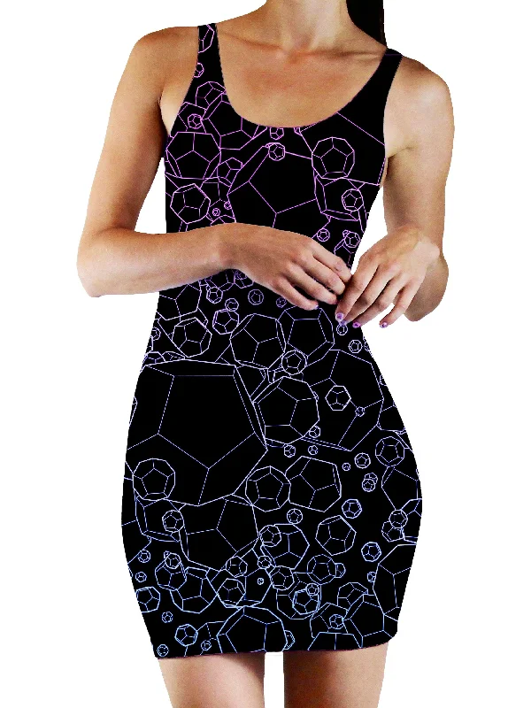 Dodecahedron Madness Cold Bodycon Mini Dress Comfortable Ruffle Mini Dress