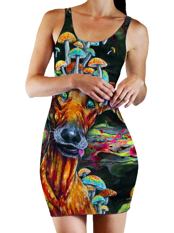 Mush Puppy Bodycon Mini Dress Comfortable Shift Mini Dress