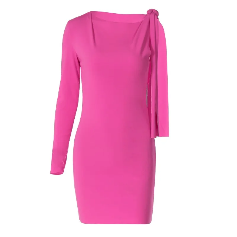 One shoulder knotted mini dress Elegant Silk Mini Dress