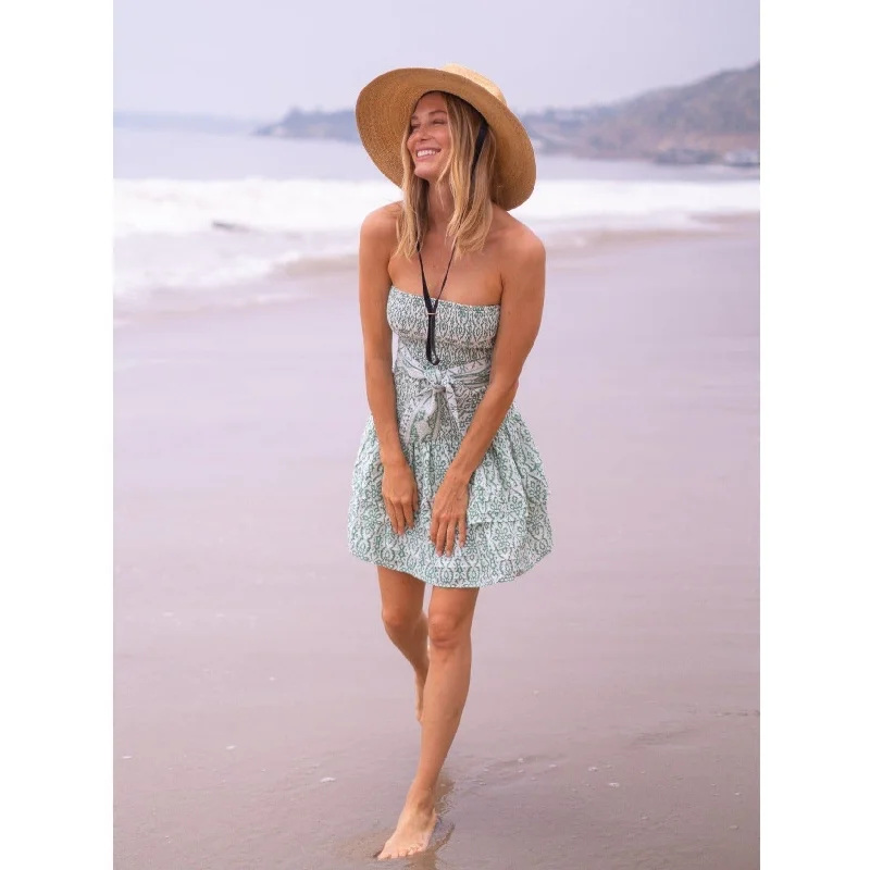 Pleated Smocked Mini Dress Comfortable One-Shoulder Mini Dress