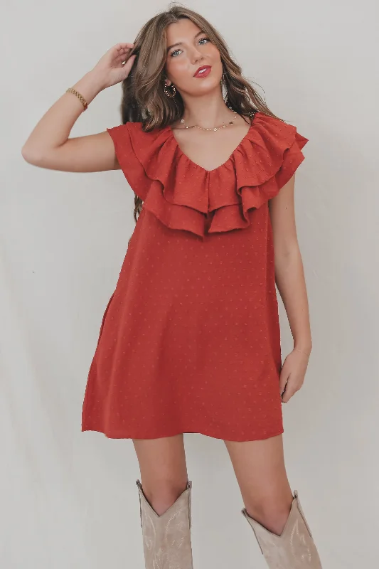 SADIE & SAGE Collectible Layered Ruffle Mini Dress Trendy Lace Mini Dress