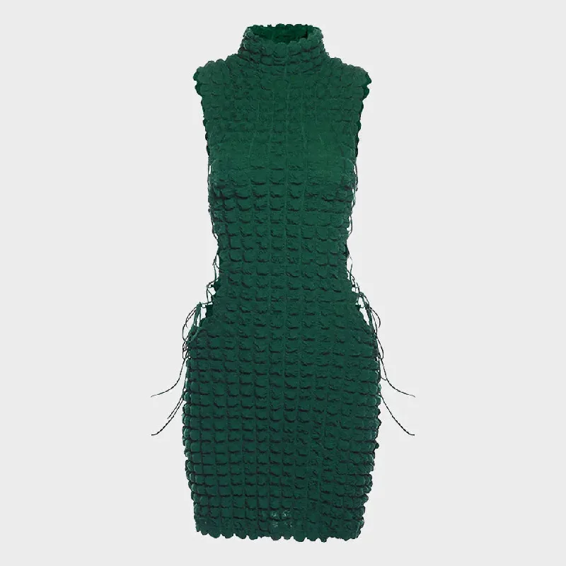 Side Bandage Hollow Out Mini Dress Elegant Sequin Mini Dress