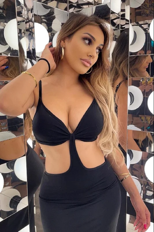 Try Your Luck Black Slinky Bodycon Strappy Cut Out Mini Dress Cozy T-Shirt Mini Dress Try Your Luck Black Slinky Bodycon Strappy Cut Out Mini Dress Cozy T-Shirt Mini Dress