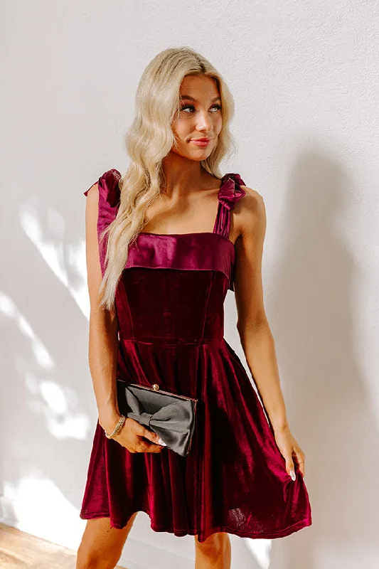 Twilight Gatherings Velvet Mini Dress Casual Mini Dress with Pockets