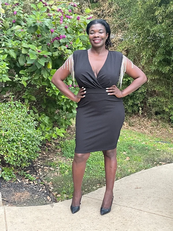 Black Plus Size Mini Dress Chic Sleeveless Mini Dress