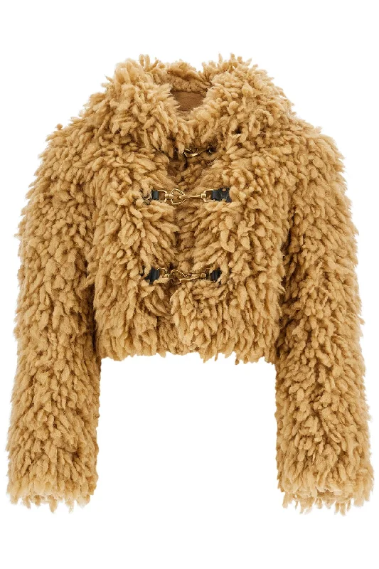Cropped Faux Fur Effect Jacket - Beige Print Jacket Jacquard Jacket Patchwork Jacket Cropped Faux Fur Effect Jacket - Beige Print Jacket Jacquard Jacket Patchwork Jacket