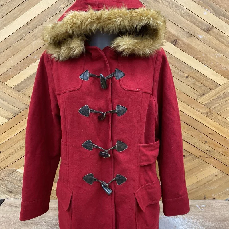 American Eagle - Women's Wool-Blend Jacket: Red-women-XL Denim Fabric Leather Fabric Suede Fabric American Eagle - Women's Wool-Blend Jacket: Red-women-XL Denim Fabric Leather Fabric Suede Fabric