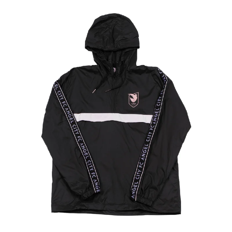 Angel City FC Unisex Black Anorak Jacket Denim Fabric Leather Fabric Suede Fabric