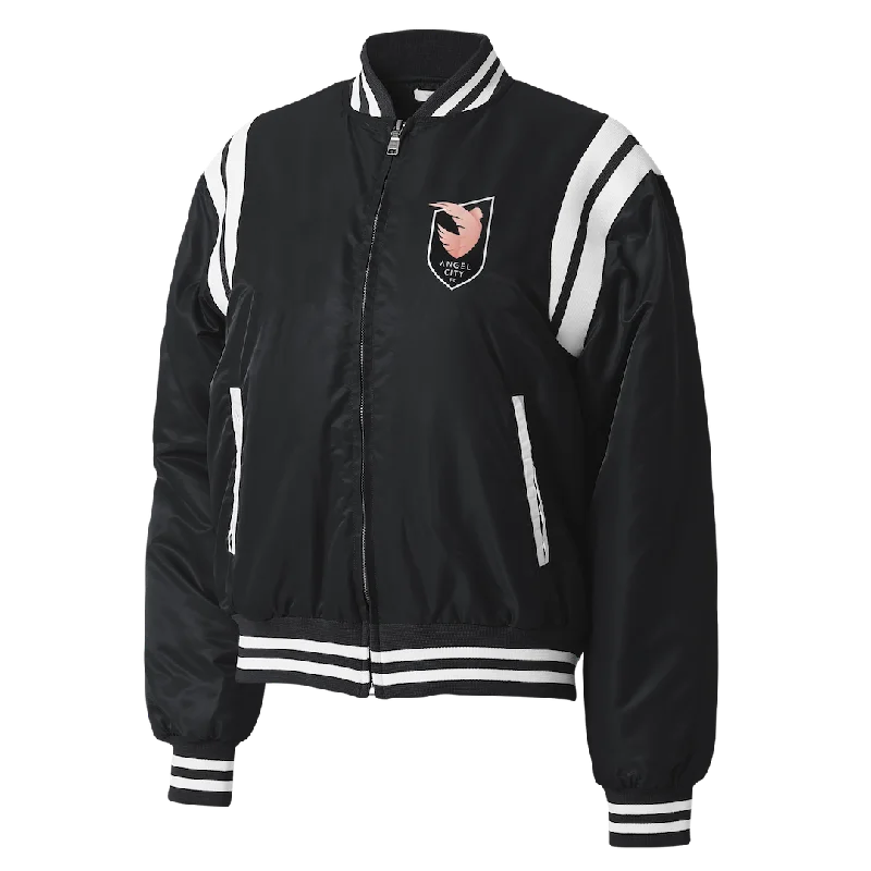 Angel City FC x WEAR by Erin Andrews Women's Varsity Bomber Jacket Tiered Jacket Buttoned Jacket Zippered Jacket Angel City FC x WEAR by Erin Andrews Women's Varsity Bomber Jacket Tiered Jacket Buttoned Jacket Zippered Jacket
