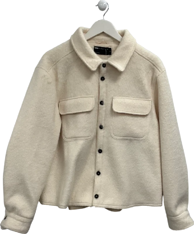 ASOS Cream Faux Wool Jacket UK M Faux Fur Jacket Real Fur Jacket Shearling Jacket
