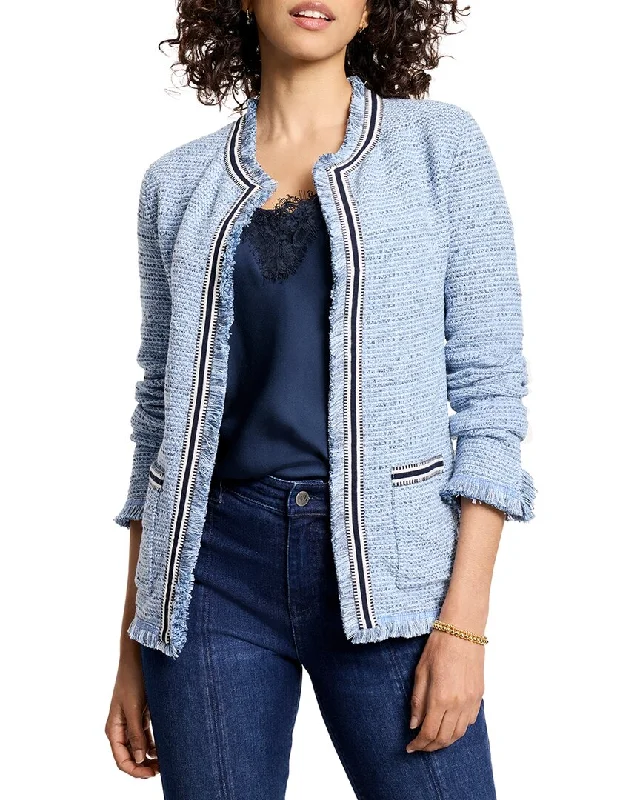Nic & Zoe Indigo Fringe Mix Knit Jacket Print Jacket Jacquard Jacket Embroidered Jacket Nic & Zoe Indigo Fringe Mix Knit Jacket Print Jacket Jacquard Jacket Embroidered Jacket