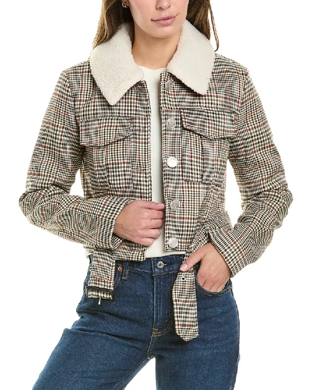 Avec Les Filles Cropped Cargo Pocket Jacket Zippered Front Buttoned Front Snap Front Avec Les Filles Cropped Cargo Pocket Jacket Zippered Front Buttoned Front Snap Front
