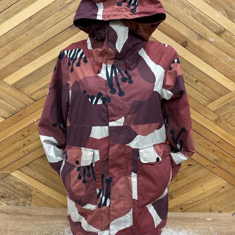 Burton - Women's Ski Jacket - MSRP comp $320: Pink/Purple/White-women-SM Zip Front Button Front Snap Front Burton - Women's Ski Jacket - MSRP comp $320: Pink/Purple/White-women-SM Zip Front Button Front Snap Front