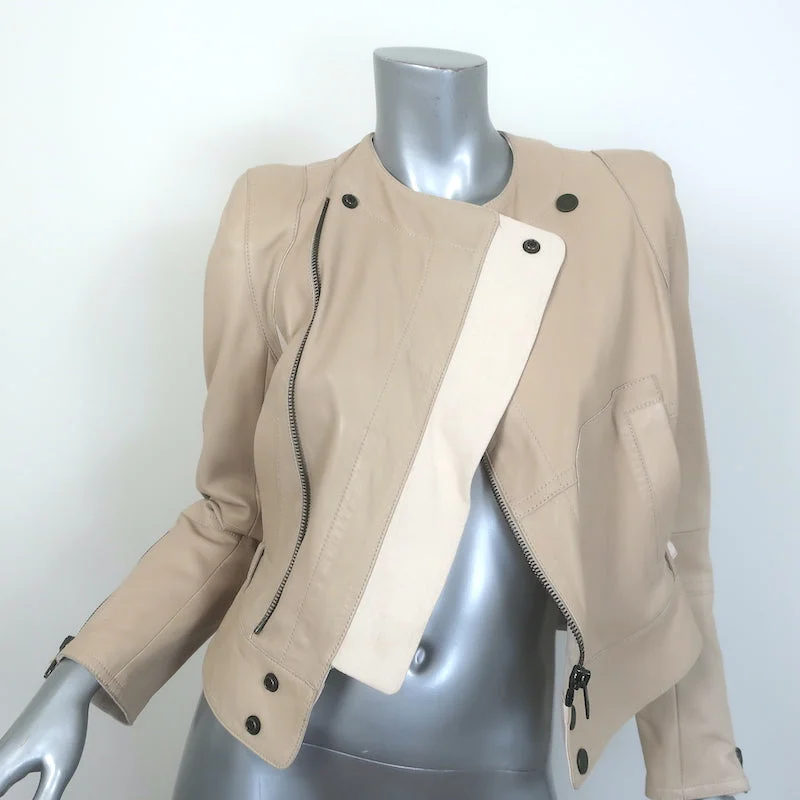 Chloe Linen-Trimmed Leather Biker Jacket Beige Size 36 Faux Fur Jacket Real Fur Jacket Shearling Jacket Chloe Linen-Trimmed Leather Biker Jacket Beige Size 36 Faux Fur Jacket Real Fur Jacket Shearling Jacket