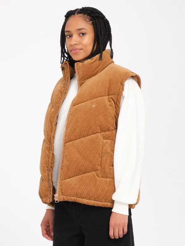 Cord'N Puff Jacket - Vintage Brown Cotton Jacket Linen Jacket Terry Jacket
