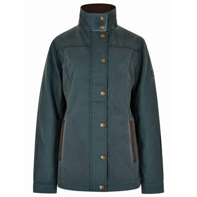 Dubarry Mountrath Ladies Primaloft Waxed Jacket - Dark Pebble Welt Pockets Slit Pockets Flap Pockets Dubarry Mountrath Ladies Primaloft Waxed Jacket - Dark Pebble Welt Pockets Slit Pockets Flap Pockets