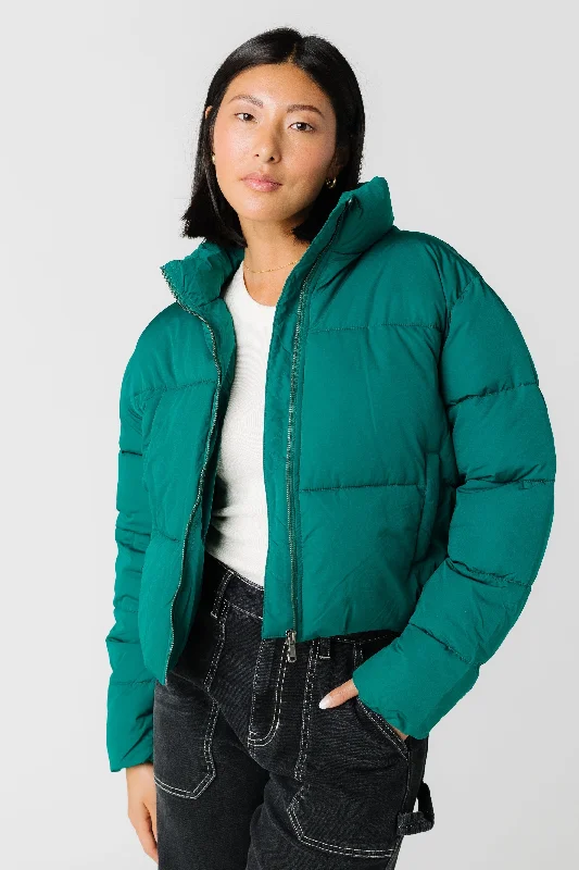 Windy Puffer Jacket Front Pockets Side Pockets Patch Pockets