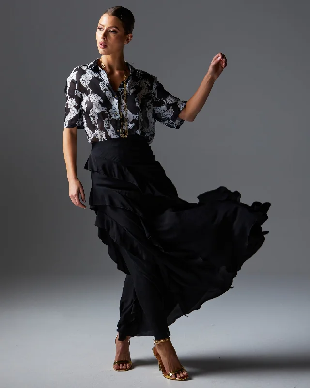 Fate Loyal Maxi Skirt Black corduroy skirt cozy