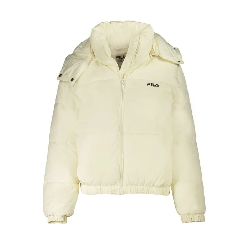 Fila Beige Polyester Women Jacket Fitted Jacket Loose Jacket Oversized Jacket