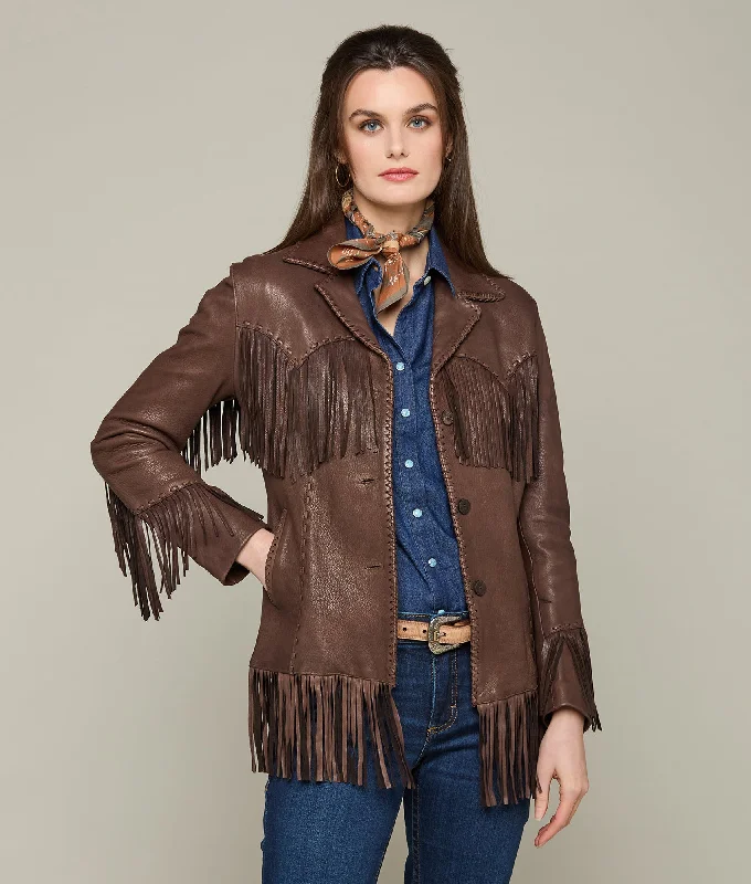 Fringe Jacket :: Chocolate Print Jacket Jacquard Jacket Embroidered Jacket