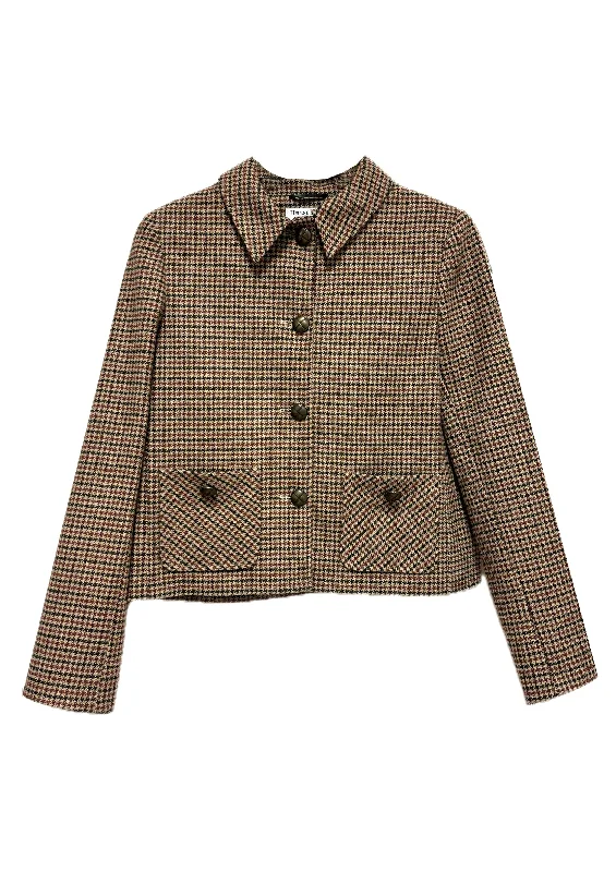 Gloria Houndstooth Jacket - size 10 Cotton Fabric Linen Fabric Terry Fabric