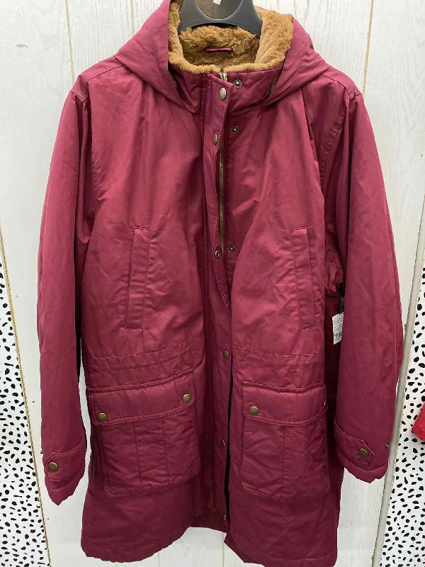 Lands End Burgundy Womens Size 20/22W Jacket (Outdoor) Herringbone Jacket Houndstooth Jacket Plaid Jacket Lands End Burgundy Womens Size 20/22W Jacket (Outdoor) Herringbone Jacket Houndstooth Jacket Plaid Jacket