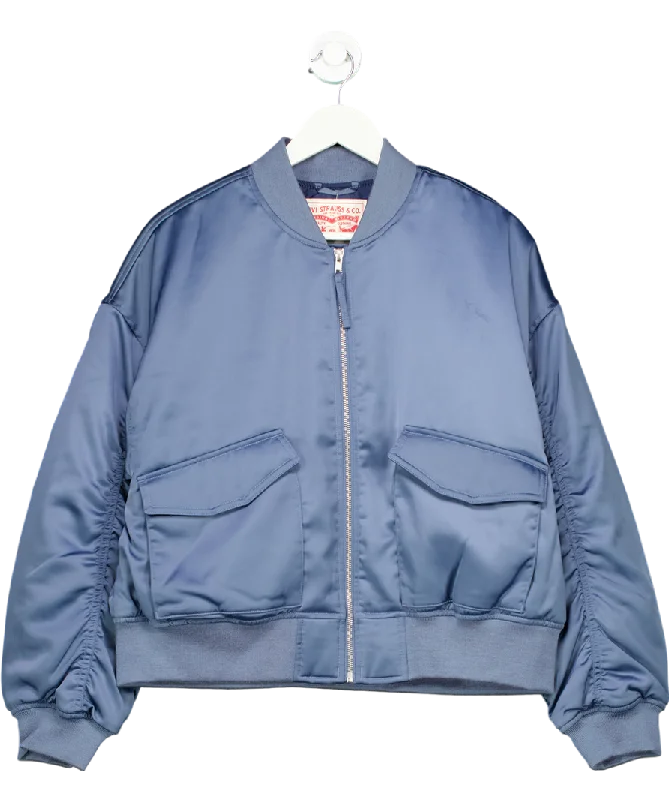 levis Blue Andy Tech Jacket UK L Knit Jacket Woven Jacket Fleece Jacket
