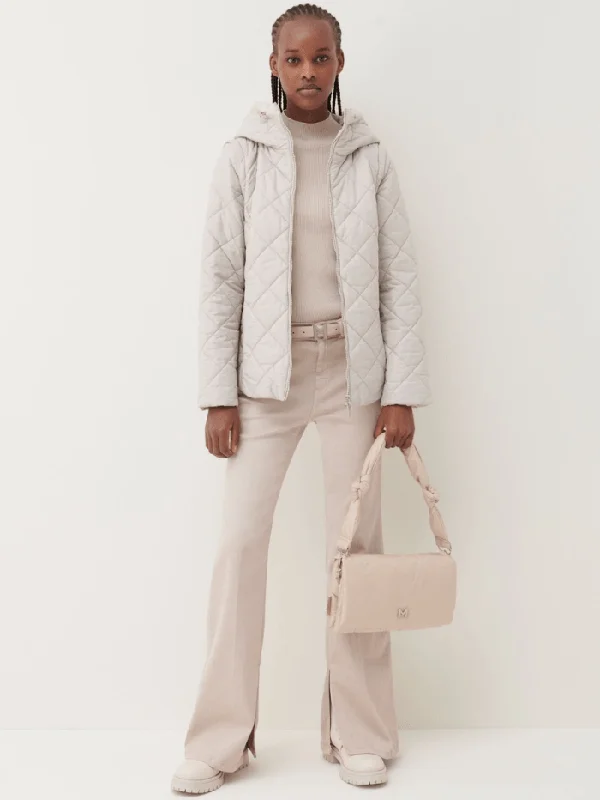Marella Maiorca Hooded Quilted Jacket In Natural 23348694392 Col 001 Cardigan Sweater Pullover