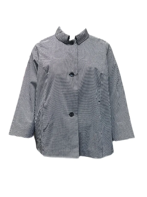 Marina Rinaldi Women's Nero Crema Cropped Jacket NWT Mesh Jacket Canvas Jacket Denim Jacket Marina Rinaldi Women's Nero Crema Cropped Jacket NWT Mesh Jacket Canvas Jacket Denim Jacket