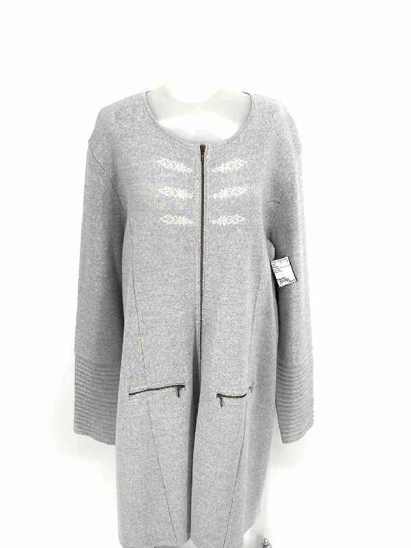 Norlender Women's Gray Long Wool Blend Zip Size XXL Jacket Welt Pockets Slit Pockets Flap Pockets Norlender Women's Gray Long Wool Blend Zip Size XXL Jacket Welt Pockets Slit Pockets Flap Pockets