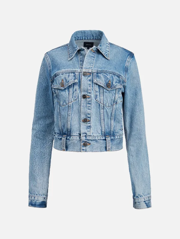 Rizzo Denim Jacket in Bryce Zippered Jacket Buttoned Jacket Snapped Jacket