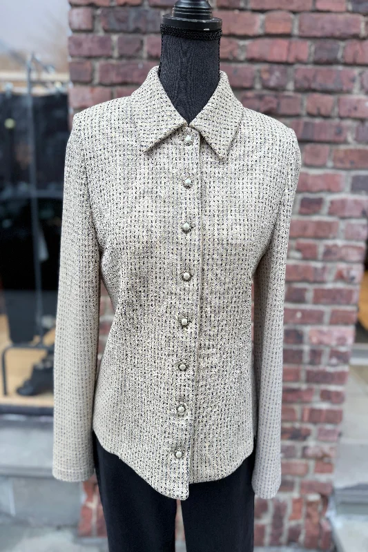 SAINT JOHN Jacket / S Ribbed Jacket Pleated Jacket Ruffled Jacket