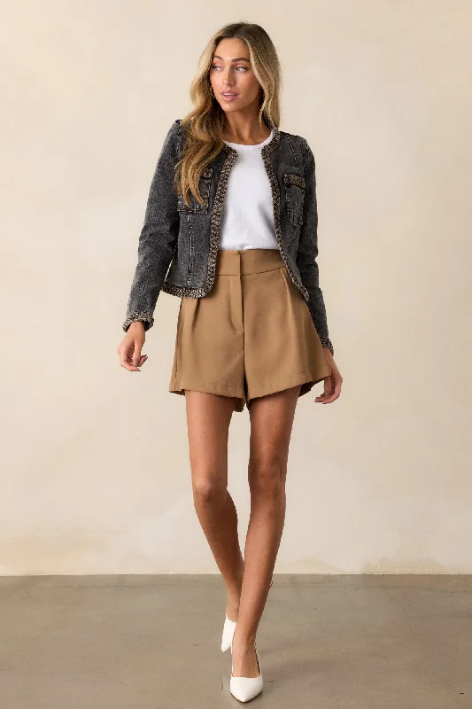 Shattered Illusions Black Denim Jacket Jacket Blazer Coat