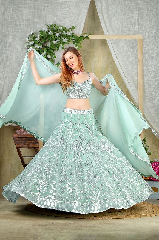 Mint Embroidered top and skirt chiffon skirt floaty