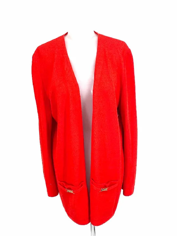 ST. JOHN COLLECTION Women's Red Long Size M Jacket Belted Jacket Elasticated Jacket Padded Jacket ST. JOHN COLLECTION Women's Red Long Size M Jacket Belted Jacket Elasticated Jacket Padded Jacket