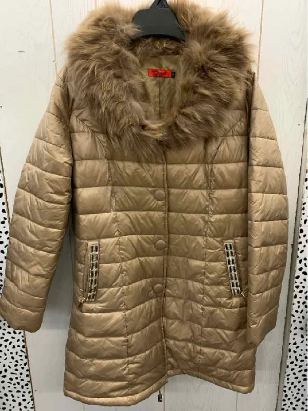 Tan Womens Size L Jacket (Outdoor) Cardigan Sweater Pullover