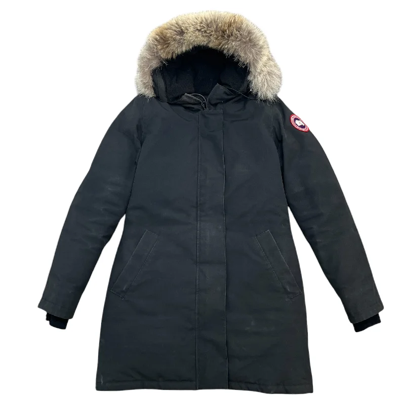Women's Victoria Jacket Black Size M Welt Pockets Slit Pockets Flap Pockets
