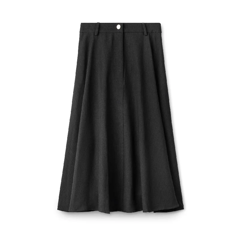 Signature Short Skirt IN: Charcoal linen skirt relaxed