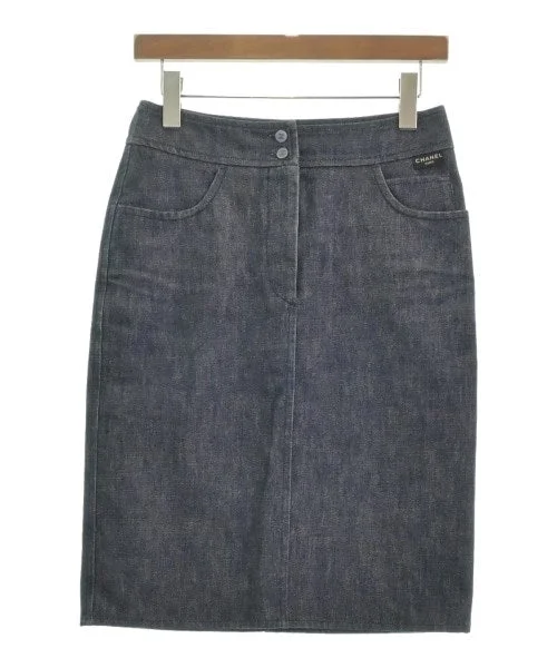 CHANEL Long/Maxi length skirts leather skirt sleek