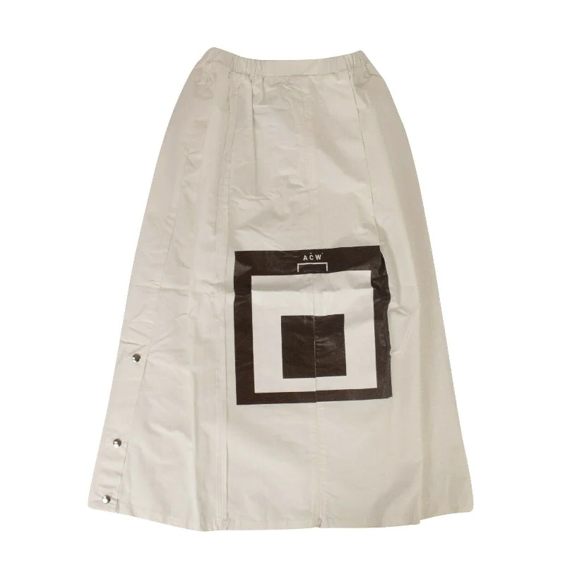 A-COLD-WALL* Women's Cotton Snap Midi Skirt - White lace skirt elegant